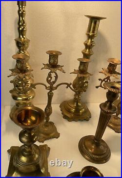 14 Candle To 18 Candlestick Holders Mixed Lot Of 10 Wedding Party Decor