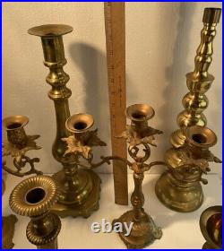 14 Candle To 18 Candlestick Holders Mixed Lot Of 10 Wedding Party Decor