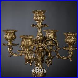 16 Stunning Pair of Antique Bronze Brass Candelabras 5 Tier Candle Holders 2