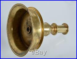 1600-1700s Antique Brass Capstan Candle Holder Candlestick, European, Bell metal