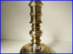 17th Century Solid Brass Capstan Candle Holder Candlestick Very Unusual \ Rare