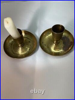 1800 c. Military Officers Traveling Chamber Candlesticks / Brighton Buns