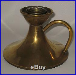 1800's Antique Ship Brass Candlestick Holder with Large Handle Rare #BA17