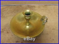 18TH C CHIPPENDALE BRASS CHAMBERSTICK CANDLESTICK NICE ORIGINAL CONDITION