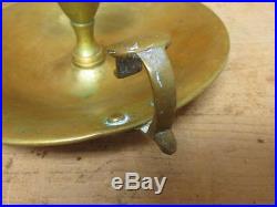 18TH C CHIPPENDALE BRASS CHAMBERSTICK CANDLESTICK NICE ORIGINAL CONDITION