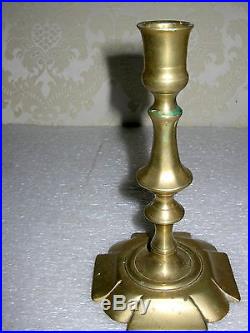 18th Century Brass Candlestick 7 Seamed No Repairs