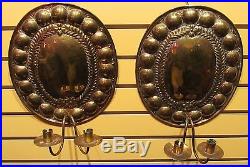 18th Century Pair Of Brass Wall Sconces With Fine Embossing