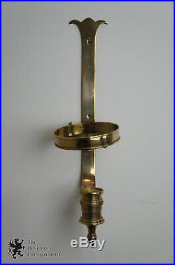1975 Chapman Spanish Revival Brass Hurricane Candle Holder Wall Sconce Regency