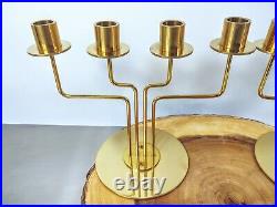 1990s IKEA ornate gold brass metal candelabra candle holder Rare