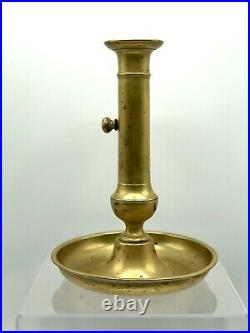 19th Century Brass Mechanical Candlestick /b