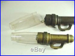 2 Antique Brass Railroad Car Lanterns Sconces Candle Holder Lamps 1900