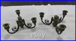 2 Antique Candelabras Austria-Brass Top Parts Only-Restoration