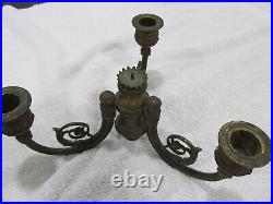 2 Antique Candelabras Austria-Brass Top Parts Only-Restoration