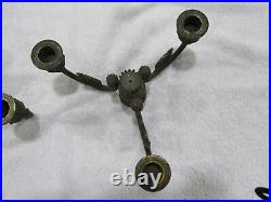 2 Antique Candelabras Austria-Brass Top Parts Only-Restoration