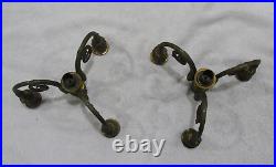 2 Antique Candelabras Austria-Brass Top Parts Only-Restoration