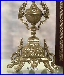 2 Italian Brevettato style Brass / Bronze Vintage Baroque Candelabra 5 Arm