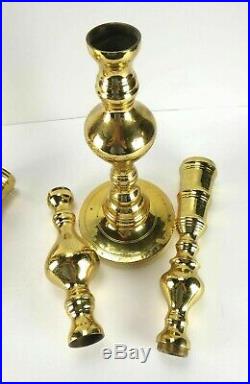 2 Large 36 Brass Floor Candlesticks Candle Holders Altar Church Temple Vintage