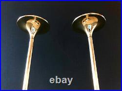 2 MCM Danish Modern Brass Hi Fi Candle Holders Candlestick TORBEN ORSKOV 10.5 IN