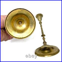 2 Pcs Vintage Brass Floor Candle Holders, 4 in x 9 in Decorative Collectibles