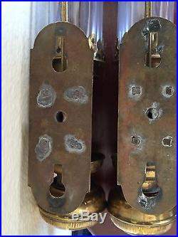 2 STUNNING Brass Glass GWR Railroad Train Candle Holders Lantern Lamps Sconces