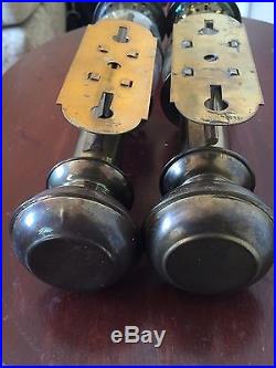 2 Stunning Railroad Brass Glass Hurricane Candle Holders Lantern Lamps Sconces