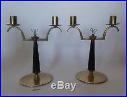 2 SWEDISH ART DECO CANDLE HOLDERS OH LAGERSTEDT By ESKILSTUNA Mid Mod Decor