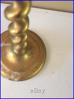 2 Vintage Baldwin Brass Heavy Spiral Candle Holder Candlestick 10