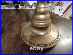 2 VTG Large Etched Brass Candlesticks Church Sanctuary Altar Candle Holders 35