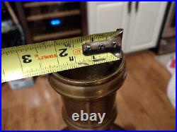 2 VTG Large Etched Brass Candlesticks Church Sanctuary Altar Candle Holders 35