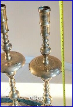 2 Vintage Brass Candlesticks Candle Holders Floor Altar Church Pair Large 41