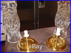 2 Waterford Thomas Jefferson Hurricane Brass Candleholder Heritage Lamps 12