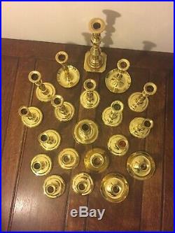 20 Solid Heavy Baldwin Brass Shiny Candlestick Candle Holders Reception VGC