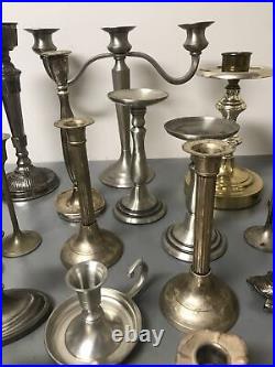 23 Vintage Silver Plated Candle Stick Holder Wedding Table Decor Lot