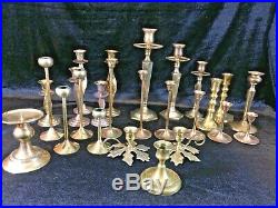 25 Brass Candlesticks Holders Wedding Christmas Crafts Patina Lot 3