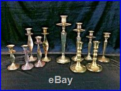 25 Brass Candlesticks Holders Wedding Christmas Crafts Patina Lot 3