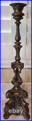 26 VTG Italian Bronze Brass Baroque Candlestick Estate Sale Find Candle Holder