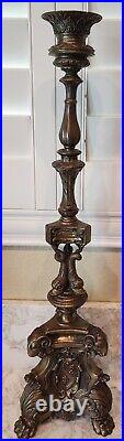 26 VTG Italian Bronze Brass Baroque Candlestick Estate Sale Find Candle Holder