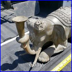 29.4 Pound Vintage/ Antique Brass Elephant Candle Holder