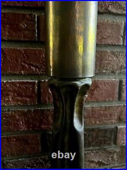 3 Brass Modernist Brutalist Thomas Roy Markusen Candle Holder $1275 16.5-22.25