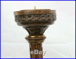 3 Maitland Smith Wood Brass & Marble Candle Holder