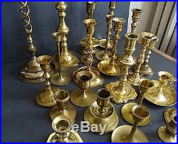 30 Brass Candlesticks Candle Holders for Wedding Event Mix-Matched Variety Lot 3