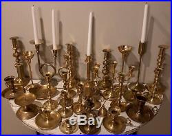 30 brass candlesticks lot