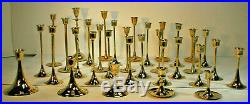 33 Brass Graduated Height Tapered Candlestick Candle Holders Wedding Party Decor