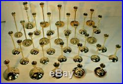 33 Brass Graduated Height Tapered Candlestick Candle Holders Wedding Party Decor