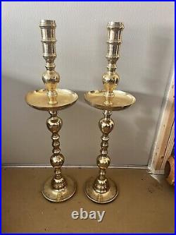 35 vintage brass candle stick holders