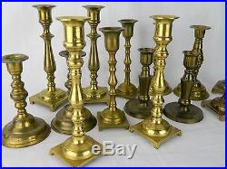 50 Candle Stick Holder Lot All 25 Matching Pair Set Vtg Antique Wedding Brass