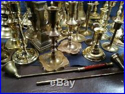 50+ Vintage Lot of Brass Candle Holders Candlesticks-Wedding or Parties + extras