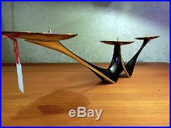 58 Years Candle Holder Candelabra Candlestick Brass Black 1958 by Klaus Ullrich