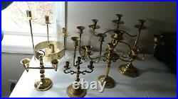 7 Vintage Brass Candlestick Holders Wedding Decor Candelabra 7 TO 12 BC-7