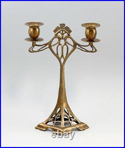 9937034-dss Candlestick Candle Holder after Art Nouveau Burnished Brass